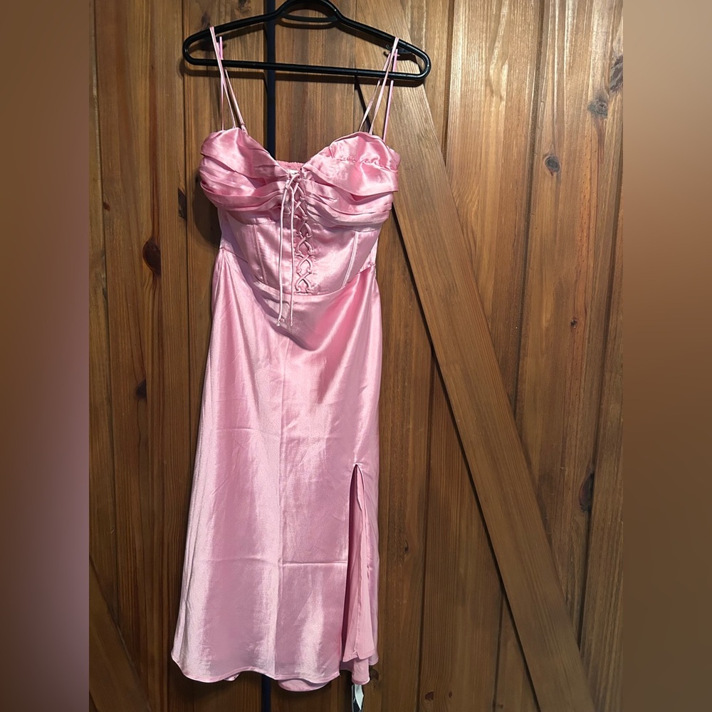 NWT Hollister Pink Satin Dress